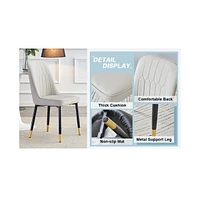 Snow Mountain White Round Dining Set - 47" w/ 4 Gray Chairs