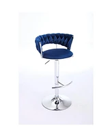 Velvet Bar Stools, Chrome Base