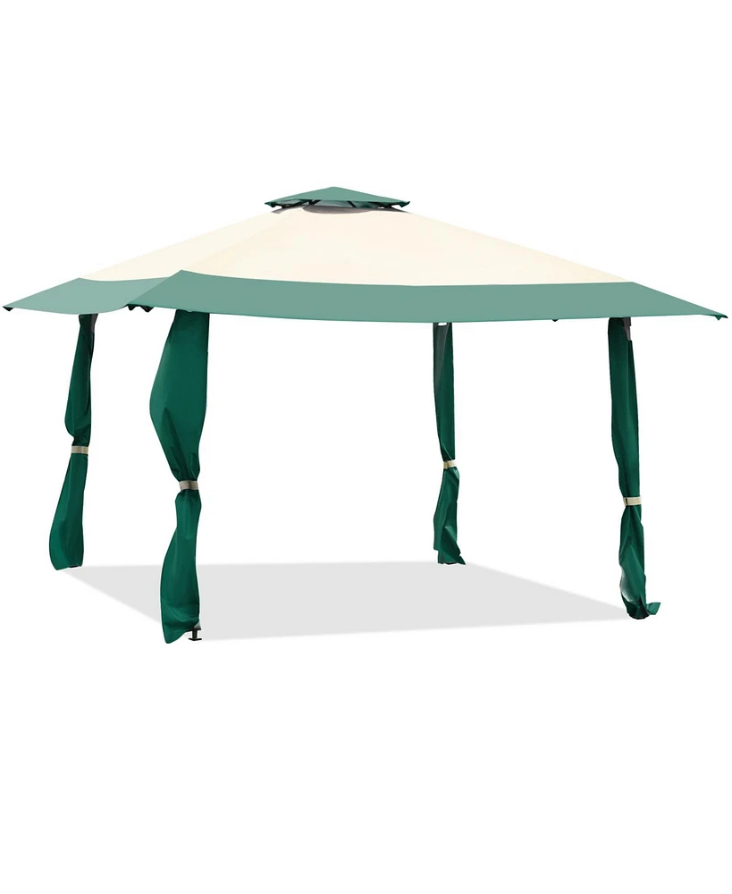 13 Feet x 13 Feet Pop Up Canopy Tent Instant Outdoor Folding Canopy Shelter-Green