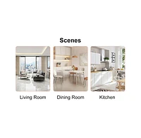 Sintered Stone Dining Set: White Marble Table & 4 Pu Chairs