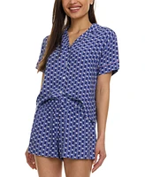 Flora by Nikrooz Women's Joselyn Notched-Collar Short Pajama Set