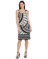 R & M Richards Women's Open-Front Jacket and Necklace Dress Set