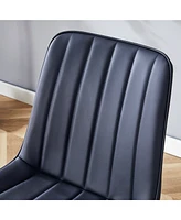 Ergonomic Black Dining Chairs - Set of 4, Metal Legs