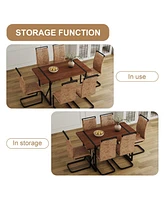 Retro Dining Table & 6 Chairs - Minimalist Style