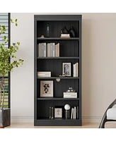 83.4" 5-Tier Bookcase w/ Light, Adjustable Shelves