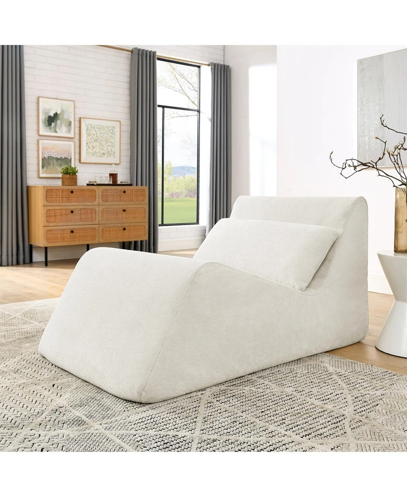 Beige Memory Foam Bean Bag Chair