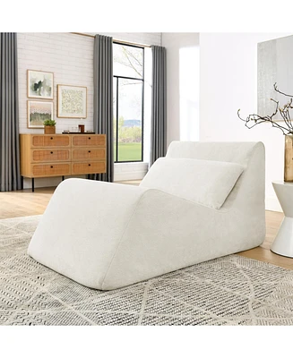 Beige Memory Foam Bean Bag Chair