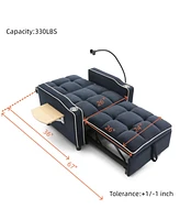 3-in-1 Convertible Sofa Bed Sleeper Chair (Black)