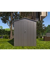 Motorcycle Outdoor Storage Shed With Window, Grey