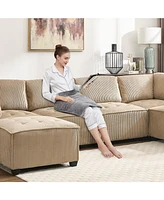 U-Shaped Modular Sectional Sofa with Reversible Chaise