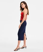 Bar Iii Women's Denim Midi Skirt, Exclusively at Macy's