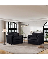 Chenille Accent Chairs (Set of 2) - Black