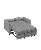 New Grey Velvet Loveseat Sofa Bed (7cm legs)
