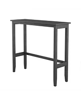 Farmhouse 48"Rectangular Wood Bar Height Dining Set Kitchen Breakfast Nook with 2 Chairs for Small Places,Gray