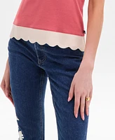 Nautica Jeans Women's Cotton Scalloped-Hem Tank Top
