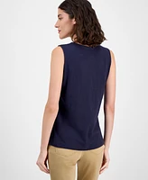Nautica Jeans Women's Smocked-Neck Tank Top