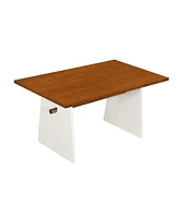Modern 7-Piece Dining Set with Trestle Table & Upholstered Chairs