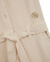 Guess Big Girls Short Sleeve Twill Jumpsuit