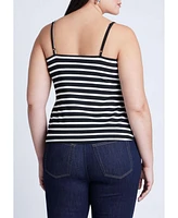 Eloquii Plus Striped Sweetheart Tank