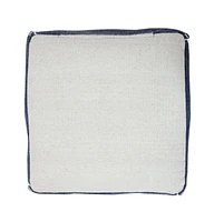 18" Blue 100% Cotton Ottoman