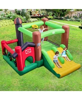 6-in-1 Inflatable Bounce House with Double Slides without Blower