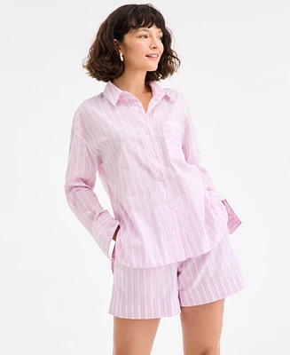 On 34th Women's Adventure Stripe Long-Sleeve Shirt, Exclusively at Macy's