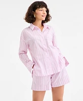 On 34th Women's Adventure Stripe Long-Sleeve Shirt, Exclusively at Macy's