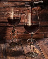 The Wine Savant Skeleton Stemmed Wine Glasses, Set of 2