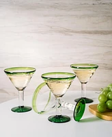 The Wine Savant Handblown Martini and Margarita Glasses, Set of 4