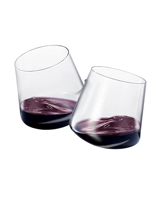 The Wine Savant Rotating Stemless Wine Glasses, Set of 2