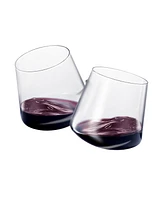 The Wine Savant Rotating Stemless Wine Glasses, Set of 2