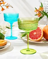 The Wine Savant Art Deco Vintage Goblet Cocktail Glasses, Set of 6
