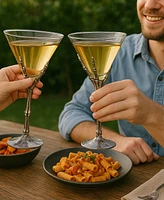 The Wine Savant Skeleton Stemmed Martini Glasses, Set of 2