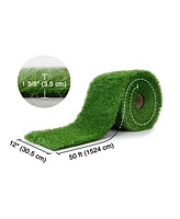 Yescom 50x1 Ft Artificial Grass Turf 1.38" Fake Grass Rug Synthetic Lawn Indoor Outdoor Garden Home Decor