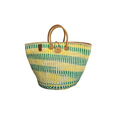 Citrus Handwoven Sisal Beach Straw Tote Basket