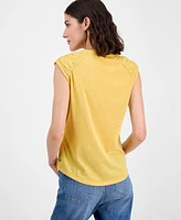 Tommy Hilfiger Women's Ruched-Shoulder Sleeveless Top