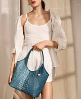 Brahmin Melora Denim Secour Large Leather Tote
