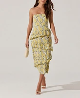 Astr the Label Women's Tiered Asymmetrical Ruffle Dress