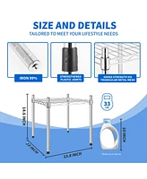 Heavy Duty Shelving Unit, Wire Metal Stackable Storage, 1-Tier Shelf, Chrome, 15" W x 13.8" D x 15" H