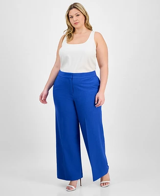 Tahari Asl Plus Wide-Leg Pants