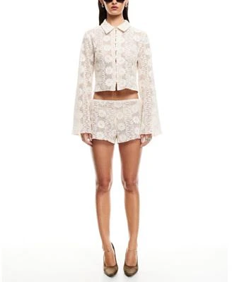 Lioness Womens Cotton Lace Babydoll Top Babydoll Shorts