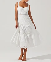 Astr the Label Women's Pellagia Lace-Trim Midi Dress