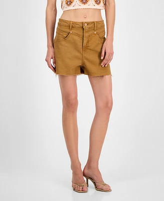 Avec Les Filles Women's High-Rise Specialty Yoke Front Shorts