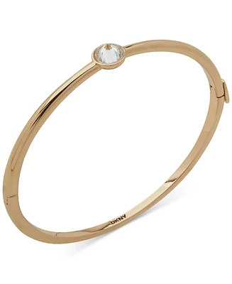 Dkny Crystal Spike Stone Bezel Polished Bangle Bracelet