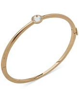 Dkny Crystal Spike Stone Bezel Polished Bangle Bracelet