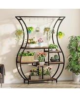 Tribesigns 6-Tier Plant Stand, 70.9 Inch Tall Plant Shelf with 10 Hanging Hooks, Vase Shape Ladder Plant Stand, Multi-Purpose Plant Display Rack for I