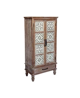 55" Rustic Wood Tower Cabinet with Storage