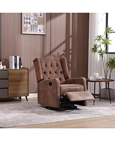 Rocking Recliner Chair,360 Degree Swivel Nursery Rocking Chair, Glider Chair, Modern Small Rocking Swivel Recliner Chair for Bedroom