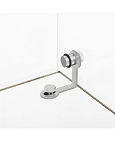 White Tempered Glass Cabinet w/ Led, Lock & Wheels