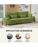 Cozy Deep-Seated Sofa with Pillow (103")